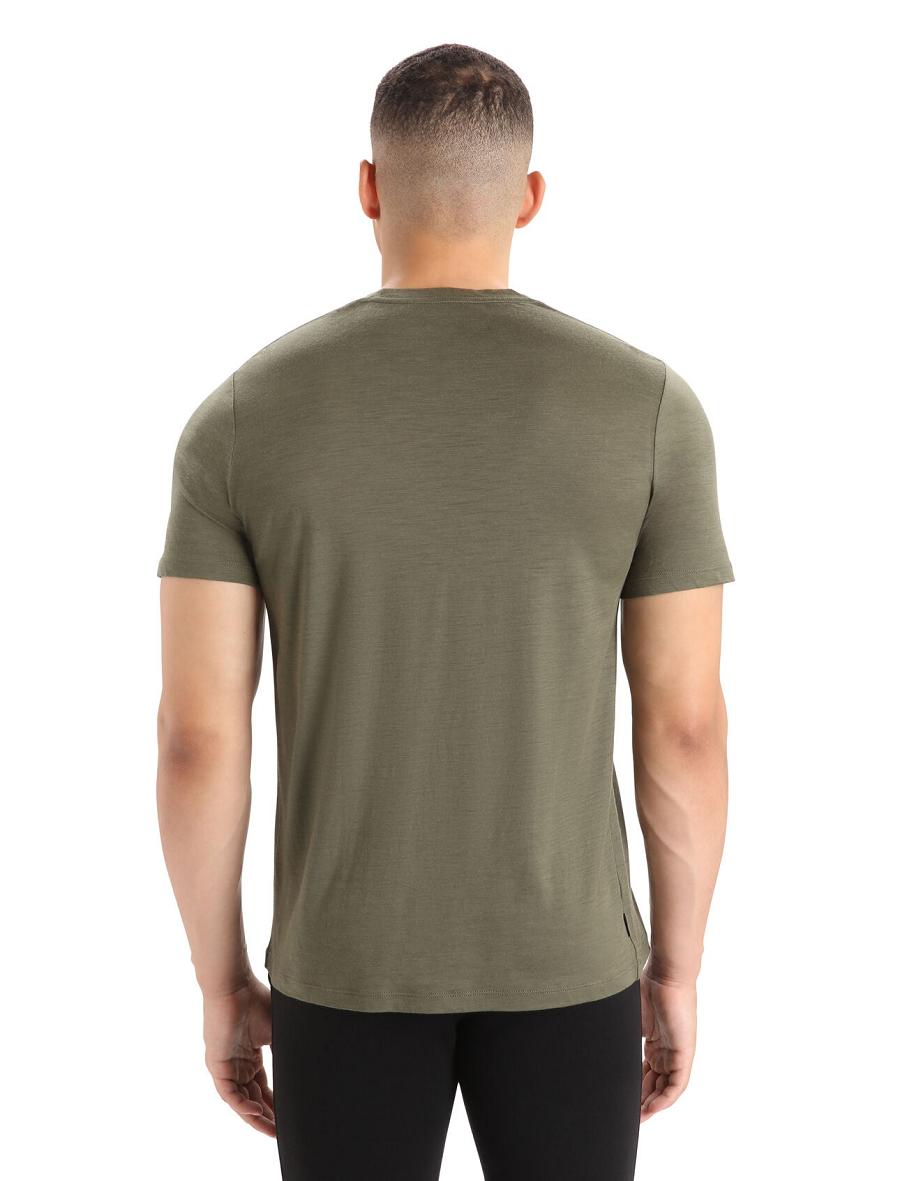 Koszulki Icebreaker Merino Tech Lite II Krótkie Sleeve Tee Męskie Oliwkowe | PL 1780RVDW